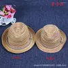 Chapeaux à large bord été plage femmes soleil bohême chapeau de paille rayé main tricot Western Cowboy Cowgirl Cap Casquette