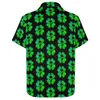 Camicie casual da uomo Shamrock Pattern Spooky Skull Art Beach Shirt Hawaii Cool Camicette Uomo Taglie forti