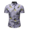Chemises décontractées pour hommes été ananas imprimé chemise à manches courtes hommes hauts à la mode Streetwear vêtements homme individuel plage hawaïenne