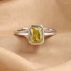 Klusterringar romantisk gul zirkonring stil själsmycken bra juveler för kvinnor 2023 present super erbjudanden