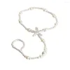 Bracelets de cheville 1PC à la mode perle étoile de mer cheville chaîne plage pieds nus sandale cheville pour femmes perlé anneau d'orteil mariage pied bijoux cadeau