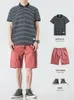 Pantaloncini da uomo En Loya Summer Polo T-shirt a maniche corte a righe Ins Capispalla casual Set di pantaloni a quarti dritti