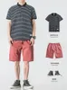 Herenshorts En Loya Zomerpoloshirt Gestreept T-shirt met korte mouwen Ins Casual Bovenkleding Rechte kwartbroekset