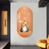 Zegary ścienne kreatywne owalne dekoracyjne zegar domowy salon sypialnia niemowa kryształowy obraz porcelanowy