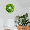 Flores decorativas 11" guirlanda de buxo sintético folhas verdes artificiais para porta da frente pendurar na parede janela festa de casamento decoração de primavera 1 peça