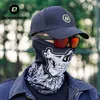 Máscaras de bonés de ciclismo ROCKBROS Máscara facial completa Cachecol com estampa de caveira Bicicleta Máscara de proteção UV do sol Capacete Cosplay Cachecol Bandana Balaclava Cachecol ao ar livre T230718