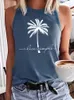 Vrouwen Tanks Camis Tank Tops Vrouwen Vintage Kokospalm Grafisch Mouwloos Shirt Losse Tanks Strand Vakantie Cami Casual Zomer Vest Grappige Brief 230717