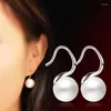 Boucles d'oreilles argent couleur guirlande perle pour femmes Style décontracté fille boucles d'oreilles personnalité bijoux