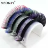 Pestañas postizas MSOKAY Rainbow Mink Extensión de pestañas de color Ombre Color individual Pestañas Gradiente de injerto Pestañas postizas al por mayor J230717