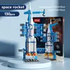 Blocks DIY Space Rocket Blocks Builds Centre Center Base Puzzle Puzzle Zestaw cegieł zabawki dla dzieci Prezent R230718