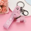 Keychains Creative Dog Simulation Fighting Leather Rope Key Chain Studentpåse Pendant Car