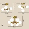 Chandeliers Nordic LED Sputnik Chandelier Study Room Bedroom Corridor Glass Light Design Decoration Home Kitchen Island