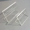 Akryl T1 3mm Clear Plastic Table Sign Tag Label Display Papper Promotion Korthållare Små L -form står 50st336g