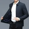 Vestes pour hommes Marque Business Jacket Casual Turn-down Collar Lar Zipper Simple Youth Clothes Office Men