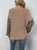 Suéteres de mujer Fitshinling Suéter vintage Leopardo Cuello en V Jerseys Mujer Ropa de invierno 2023 Moda Nuevo en jerséis Tops de punto Jersey Venta L230718
