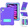 Diamond Design Kids Kickstand Tablet PC Cases for iPad Mini 6 5 4 Simple Fashion Rugged Robot Anti-falling Protective Shell with Stand Purple Mint