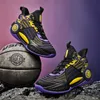 Scarpe da basket di nuovo stile Scarpe da ginnastica sportive da uomo traspiranti antiscivolo Scarpe da passeggio casual per giovani di alta qualità Nero Viola Taglia 39-45