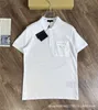 Men's Polos designer new triangular logo short sleeved POLO shirt for men pearl cotton patchwork zipper pocket decoration FYCB