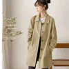 Gabardina para mujer primavera y otoño abrigo largo medio versión coreana suelto Simple estudiante Ins Tide moda salvaje cortavientos señorita