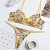 Bras sätter DM sexig sensuell underkläder för kvinnor fancy spetsuppsättning kvinna 2 stycken transparent underkläder broderi erotiska behå och trosor set 230717