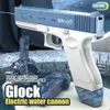 Sand Play Water Fun Gun Electric Glock Gesmbh Pistol Shooting Toys hela automatiska sommarstrand Barn Girls Girls Adult 230718