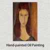 Mooie vrouw canvas kunst studeerkamer decor Jeanne Hebuterne Ii Amedeo Modigliani schilderij handgemaakte hoge kwaliteit