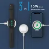 A3 15W magnet trådlös snabb laddare 3 i 1 bärbar magnetisk laddningsplatta för iPhone iwatch airpods med ringspänne