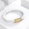 Donna uomo bracciale braccialette braccialetti moda gioielli unisex dimensioni fibbia magnetica di alta qualità oro con gioielleria in pelle221k
