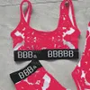 Designer femmes maillots de bain imprimés Yoga tenues sangle lettres Design Sportswear une pièce rembourré femme maillots de bain