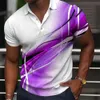 Polos Masculinos Moda Camisa Polo Masculina Gradient Line Summer Short Sleeve TShirts Casual Daily Lapel Tops Tees Striped T Shirt For Man Clothing 230717