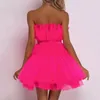 Casual Dresses Off Shoulder Mesh Tulle Tutu Dress Elegant aftonklänning för kvinnor Sexig ärmlös Gace Club Party Prom