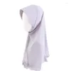 Sciarpe Visiera musulmana Turbante Donna Viso Velo Hijab Cofano Sciarpa Turbanti Testa per Hijab all'aperto da donna Foulard tinta unita Islamico