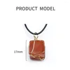 Pendant Necklaces Natural Red Agate Stone Square Shape Necklace For Wedding Party Birthday Gift Accessories Jewelry