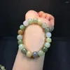 Strand Natural Hetian Jade Stone Diameter 12mm Beads Bracelet Jewelry Lucky Safety Auspicious Amulet Fine