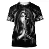 Men's T Shirts Printed Shirt Horror Skulls Art 3d Print Men T-shirts Summer Male O Collar Short Sleeve Loose Tops Tees Oversized 6xl