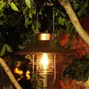 Retro Solar Lantern Garden Yard Patio Decor Outdoor Wall Hanging Light Lámpara vintage con bombilla blanca cálida H0917252K
