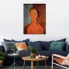 Contemporary Wall Art Girl with Pigtails Amedeo Modigliani Famous Painting Handmade Modern Music Room Decor