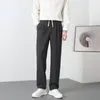 Erkekler 2023 Erkekler Cep Pantolon Pantolon Ayak Bileği Uzunluğu İş Takımı Klasik İngiliz Tarzı Gevşek Pantolon Marka Giyim Y415