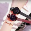 Montres-bracelets Mode Luxe Femmes Montres Milan Aimant Alliage Bracelet Chiffres Romains Ciel Étoilé Dames Horloge Quartz Montre-Bracelet Relogio Feminino