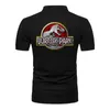 Herrpolos Jurassic Park 2023 Men Polo Shirt Kort ärm Kontrast Färgkläder Summer Bekväm streetwear casual mode tops 230717