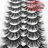 Ciglia finte New Fashion 10 paia 3D Full Volume Wispies spessi Estensione ciglia Capelli di visone Ciglia finte Strumenti per il trucco degli occhi Fatti a mano J230717