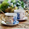 Tassen Untertassen 240 ml Europäische Retro Englisch Nachmittagstee Tasse Kaffee Dish Set Duftenden Haushalt Blau Und Weiß Porzellan