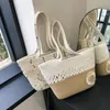 Kvällspåsar Kvinnor Tygväska Fashion Straw Handväska stor kapacitet Weave Hobo Purses Crochet Armpit Beach Travel Underarm Female Clutch