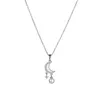 Beau collier pendentif étoile de lune plaqué argent bijoux en acier inoxydable pour cadeau femme