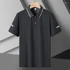 Polos pour hommes été séchage rapide d'âge moyen et personnes âgées Polo à manches courtes affaires loisirs sport Cool T-shirt L-7XL grande taille