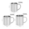 Pots de café 220/300/400 ml Double paroi anti-brûlure tasse isolée Portable 304 acier inoxydable polissage bière thé jus tasse à boire