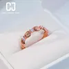 Cluster Rings Luxury 925 Sterling Silver High Carbon Diamond 18K Rose Gold Plated Shell Ring Temperament Bands Birthday Anniversary Gift