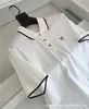 メンズポロスデザイナー正しい夏の半袖ポロシャツトライアングル刺繍レターポロ衣類4thc