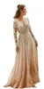 Champagne Boho Beach Wedding Gowns Sexy Deep V Neck Long Sleeves Backless Floor Long Country Garden Bridal Dress Plus Size