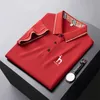 Herren-Poloshirts Herren-Golfbekleidung für Frühling und Herbst, Herren mittleren Alters, kurzärmeliges T-Shirt, einfarbig, dünnes Revers-Bottom-Hemd, lässiger Trend 230717